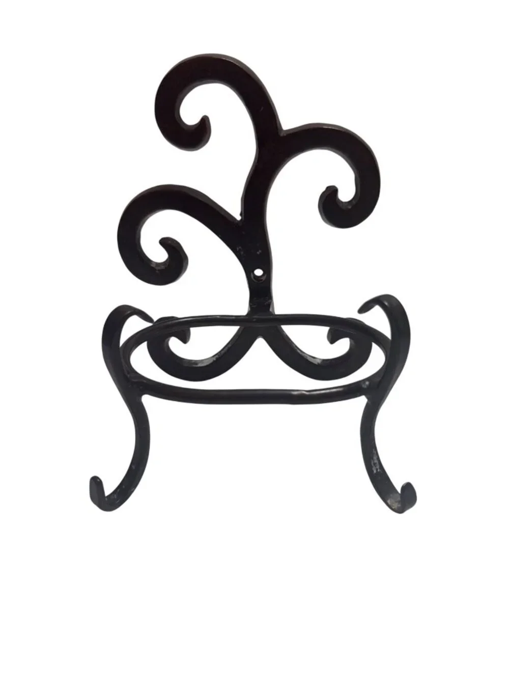 Wrought Iron Swirl Designed Black Freestanding Soap Dish Holder Durable Decorati